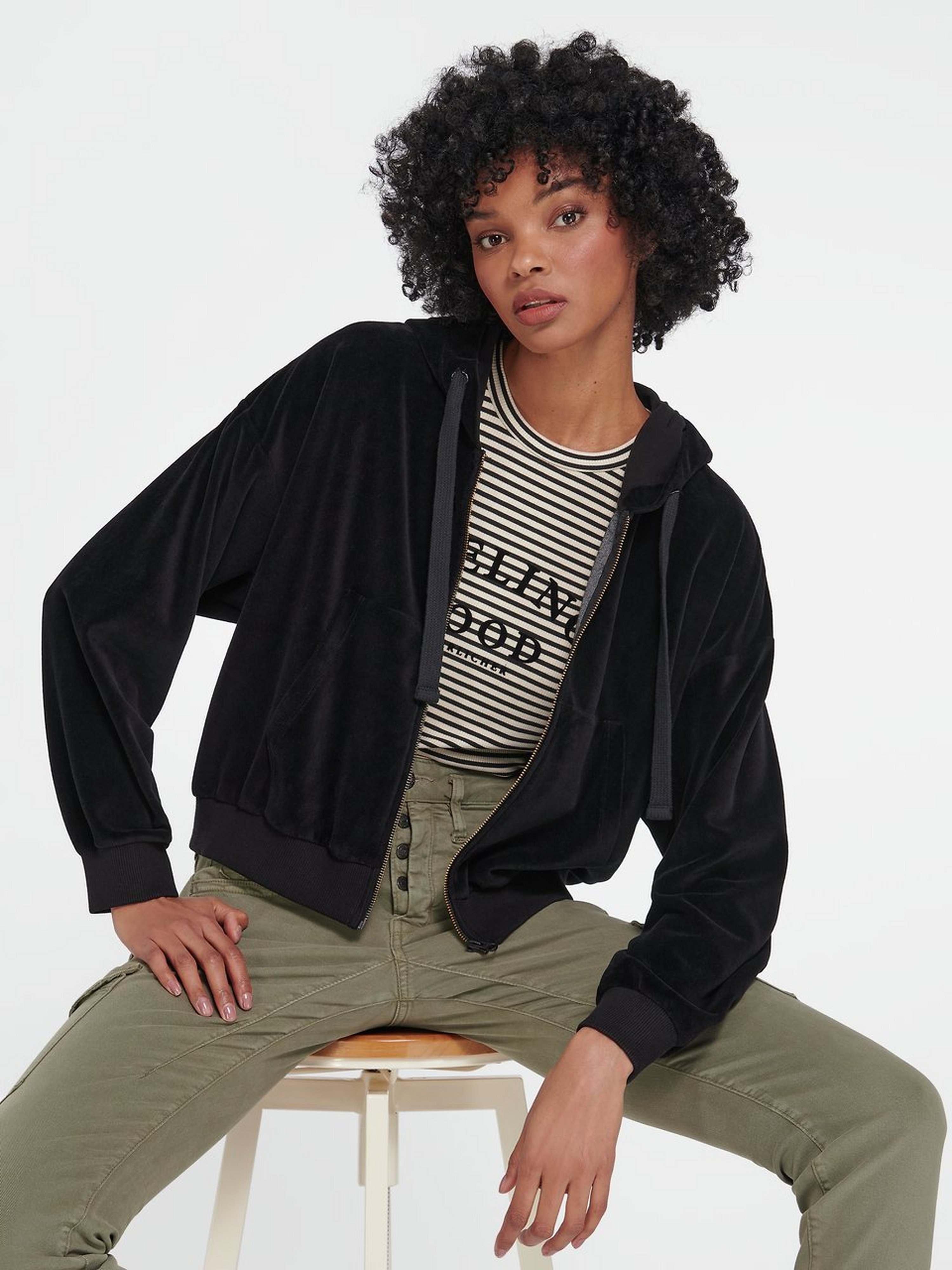 Sweatjacke Iria Jersey Velour