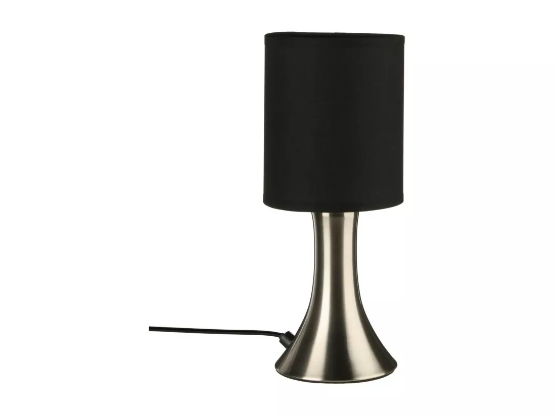 Lampe Tactile Noir et Chrome H 28 cm