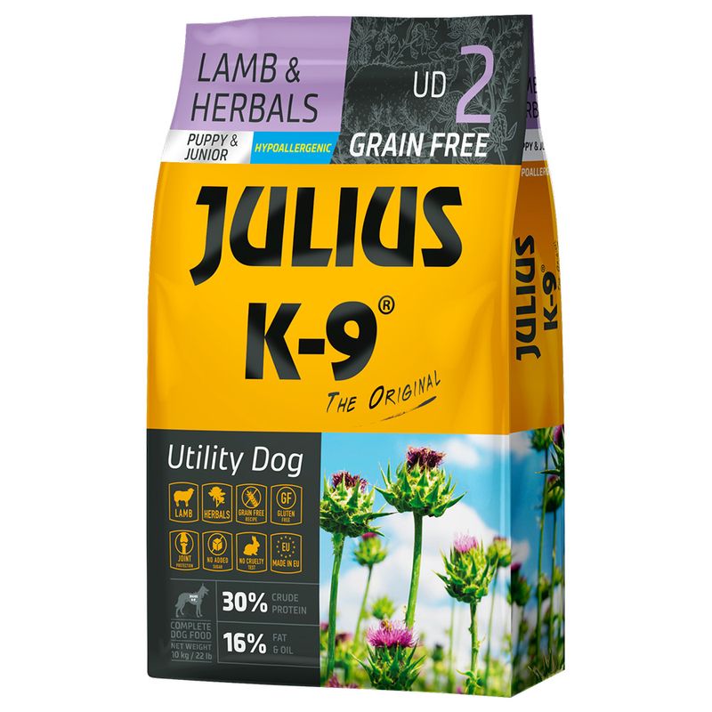 JULIUS K-9 Puppy & Junior agneau, herbes