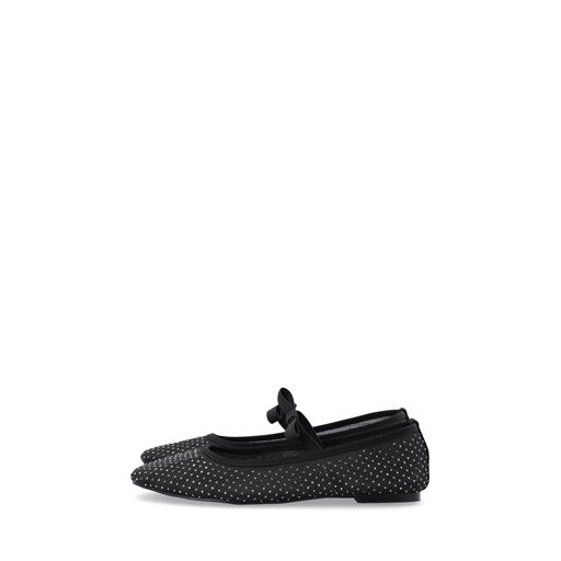 Bianco Fall Rhinestone Bow Ballerinasko, Black, 38