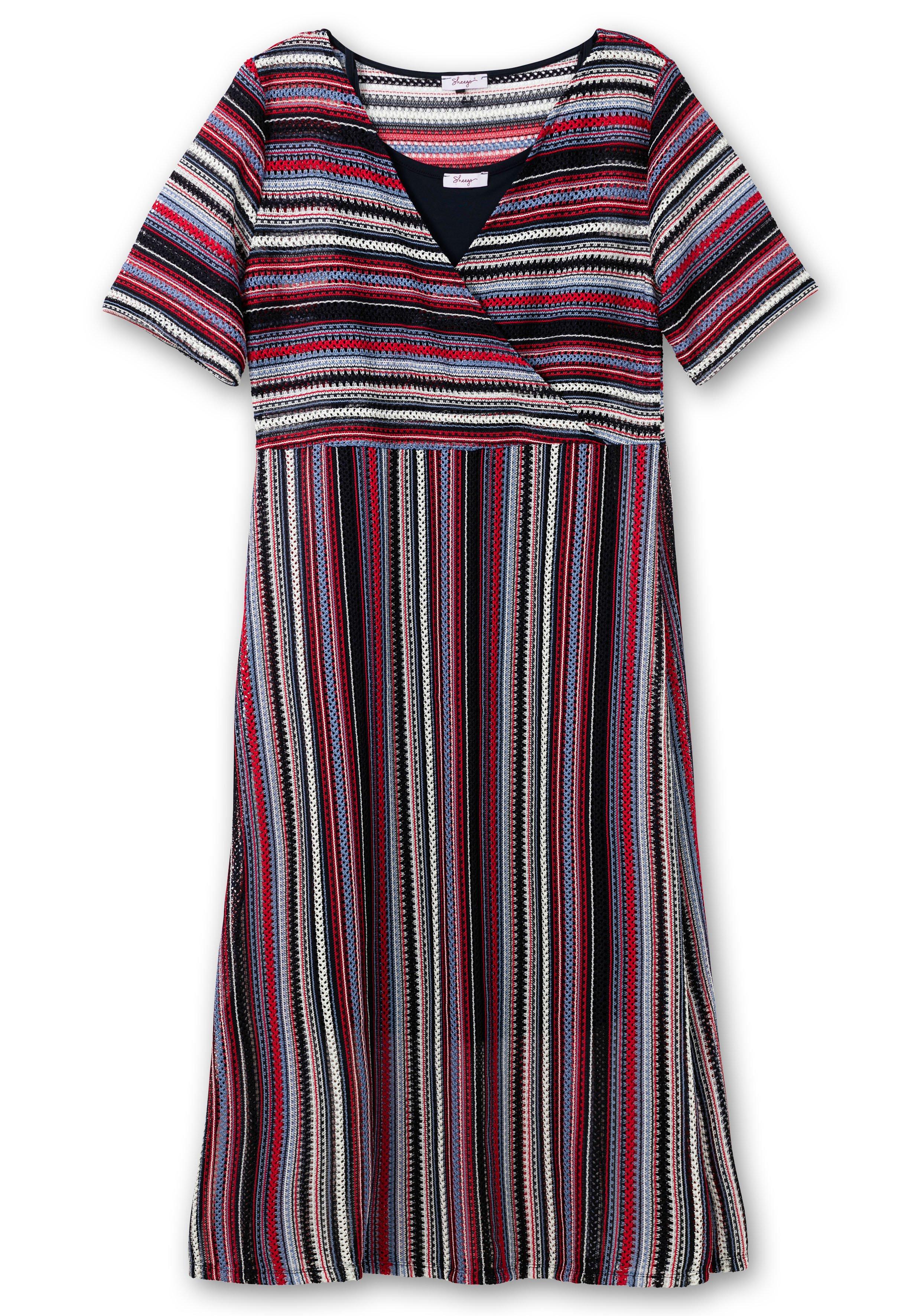 Maxikleid  in Wickeloptik, mit Unterkleid