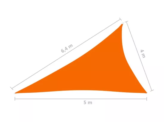 Voile de parasol Tissu Oxford triangulaire 4x5x6,4 m Orange
