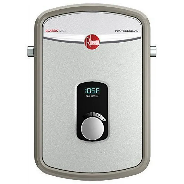 Aquecedor de água elétrico instantâneo Rheem RTEX-13 de 240 volts, 1 câmara e 13 kW