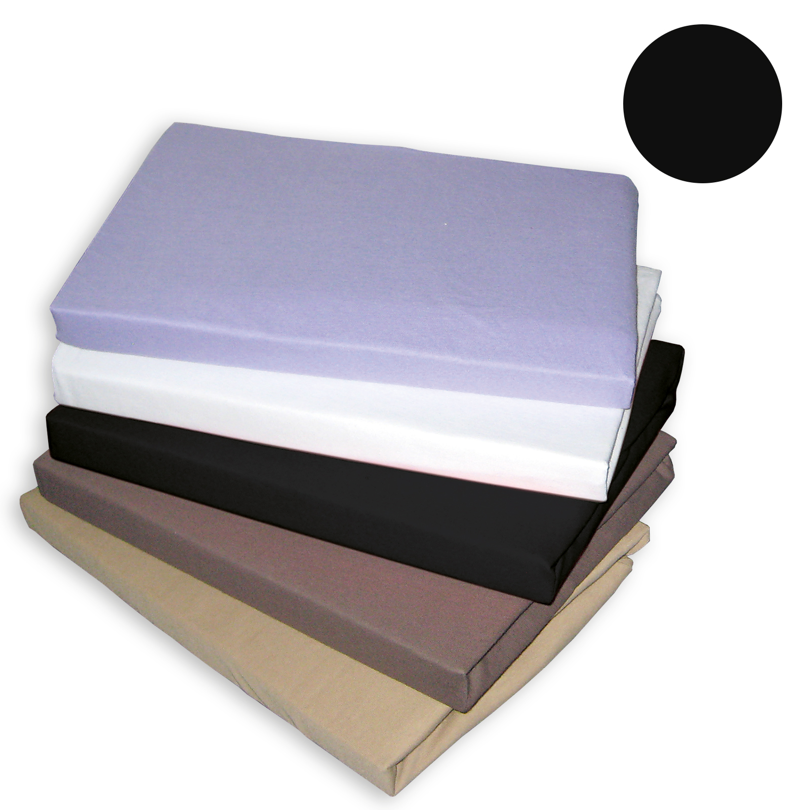 Topper-Spannbettlaken - schwarz - 100x200 cm