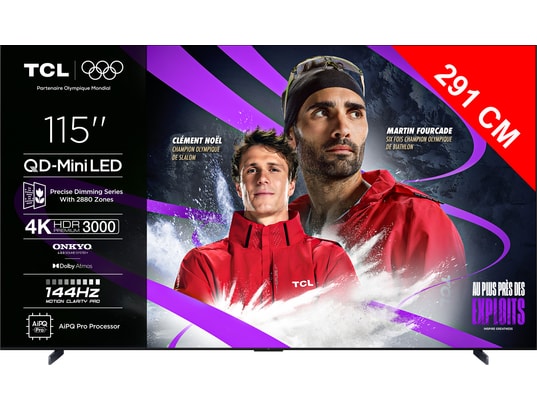 TCL - TV Mini LED 4K 291 cm 115C7K 4K QD-Mini LED Pro 144Hz
