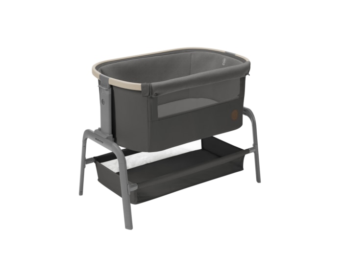 Iora Beistellbettchen 0 - 6 M   0 - 9 kg    Besonders bequeme Matratze |    Großer Aufbewahrungskorb |    Einfaches Schieben, damit es perfekt passt |    Einfach zusammenzuklappen und mitzunehmen  |