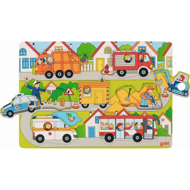 Steckpuzzle - Auf der Straße - 7 Teile