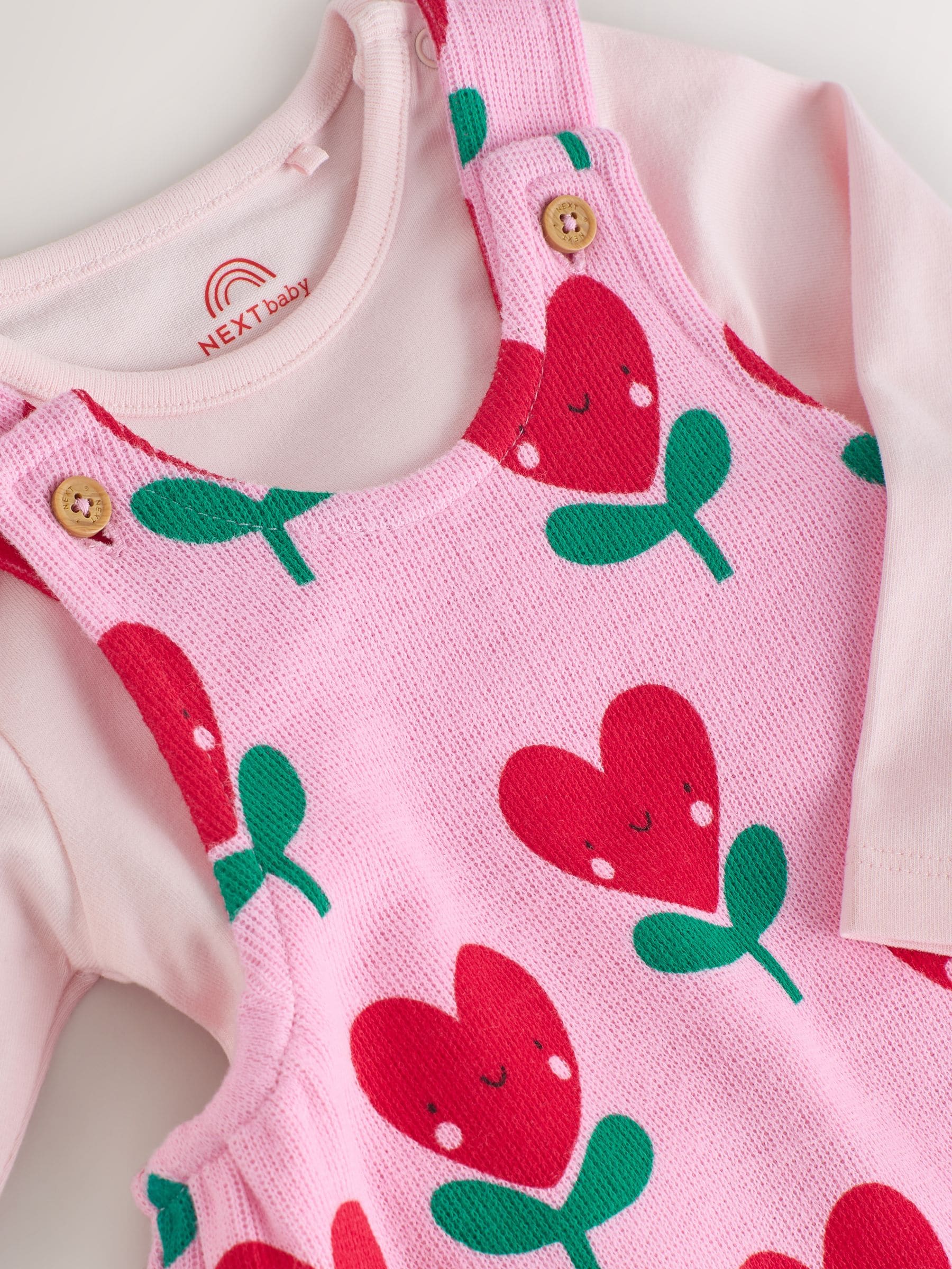 Roze - Baby Set van bretelbroeken en Bodysuits met Lange mouwen, 2 Pieces (0mnd -3jr)