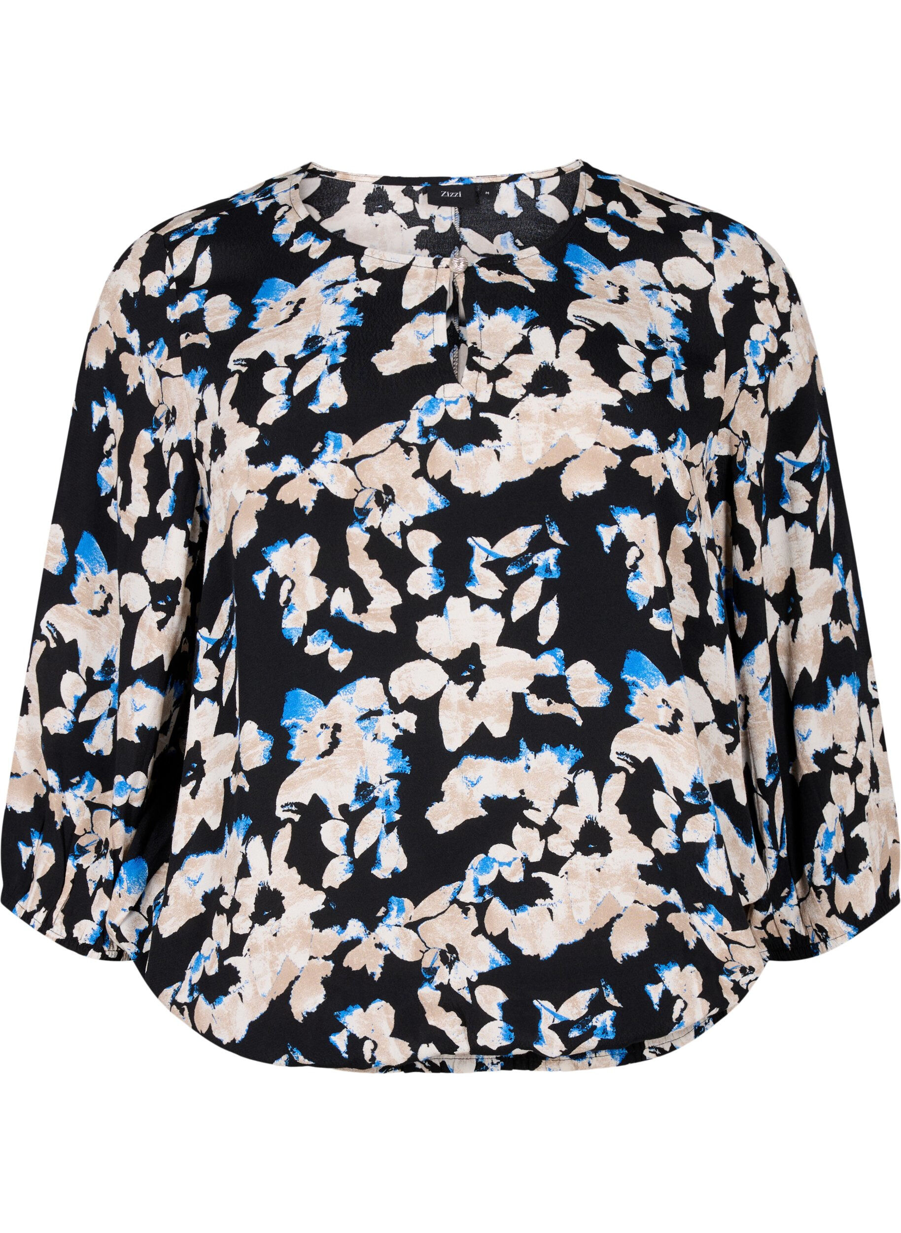Viskosebluse med print og smock