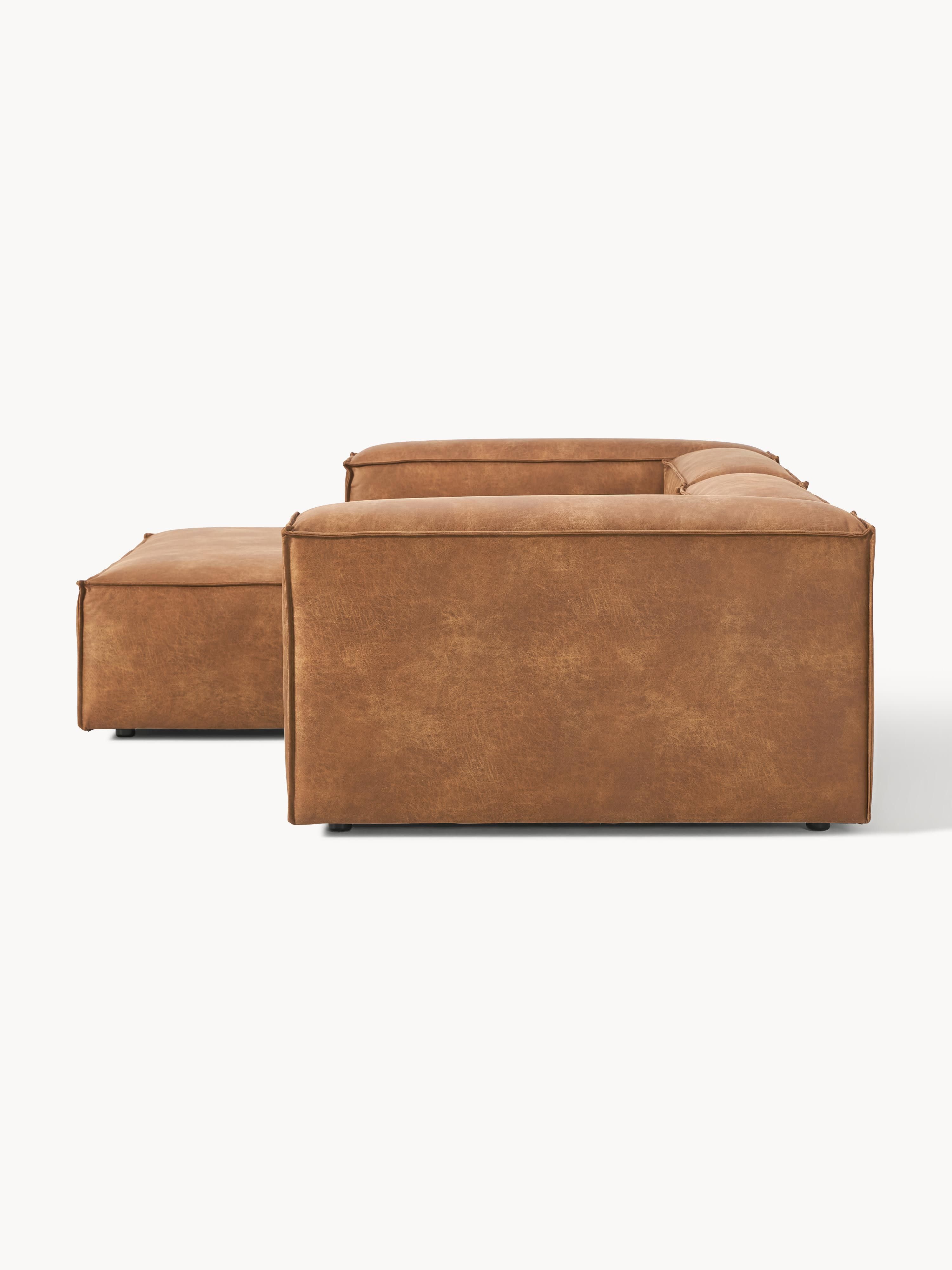 Modulaire hoekbank van gerecycled leer Lennon (2-zits)