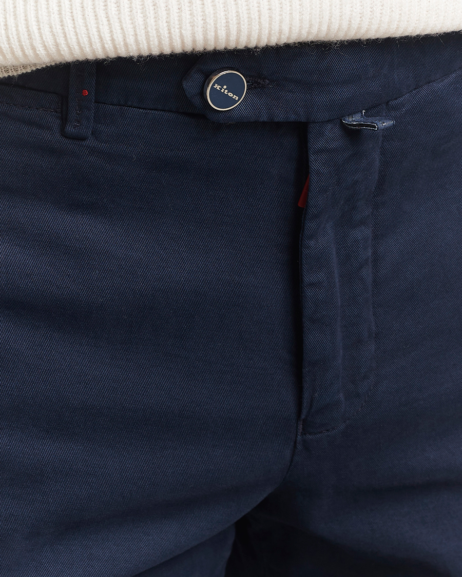Kiton Cotton/Cashmere Trousers Navy