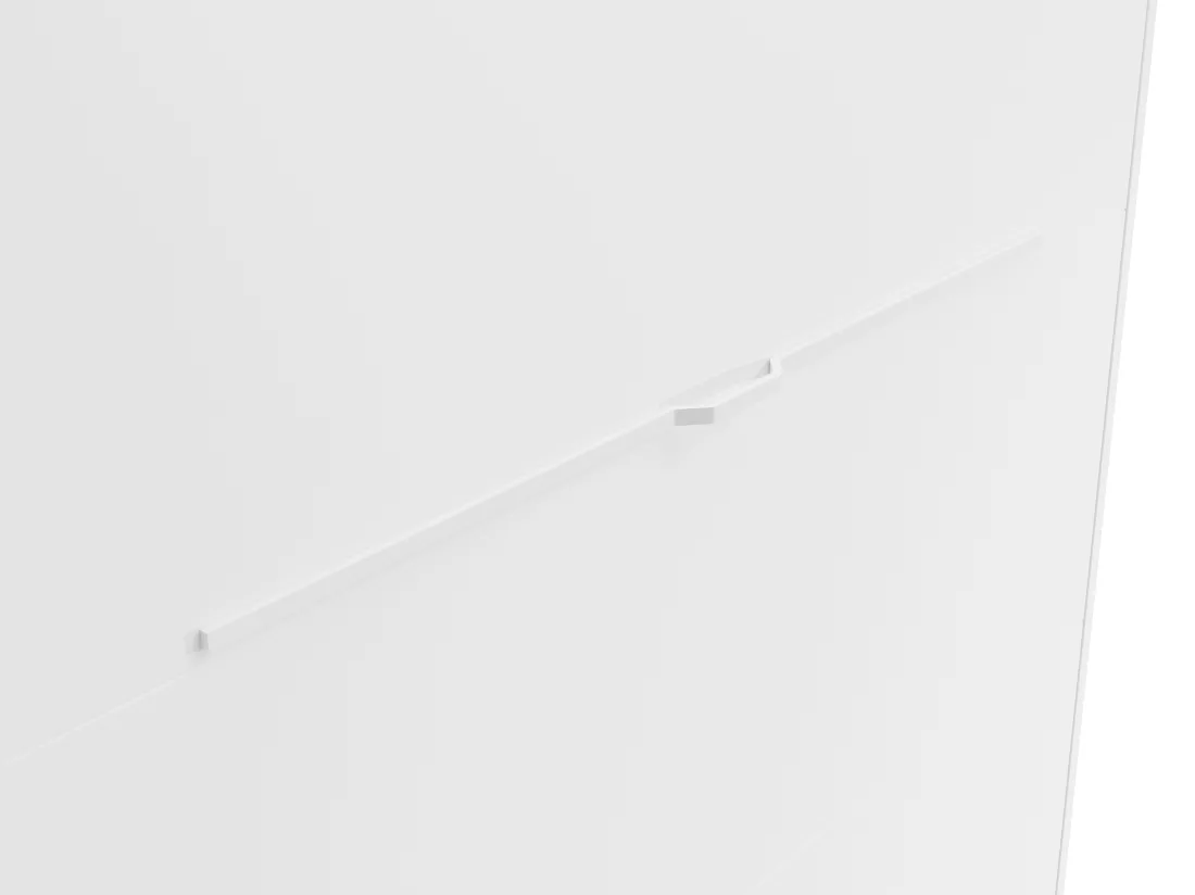 Lit escamotable 120 x 200 cm - Ouverture verticale manuelle - Avec LEDs - Blanc + Matelas - RAPILI
