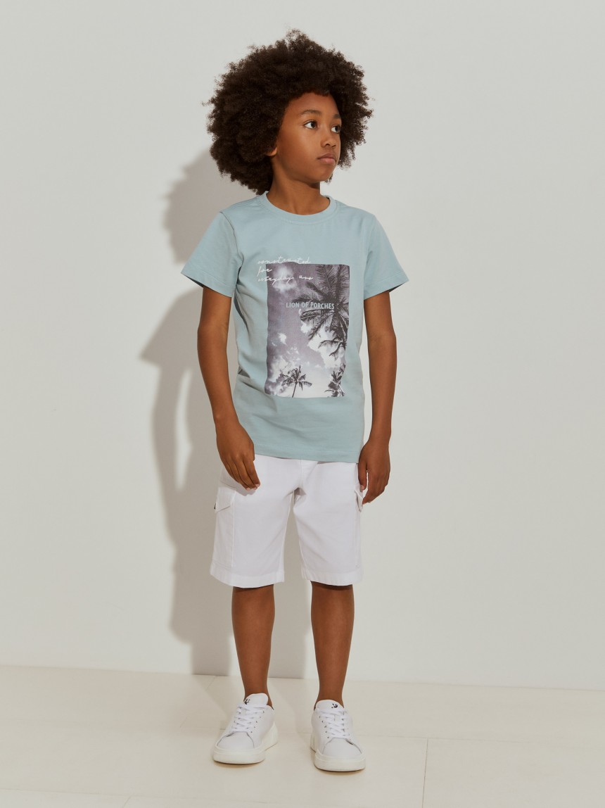 T-shirt de algodão com estampado