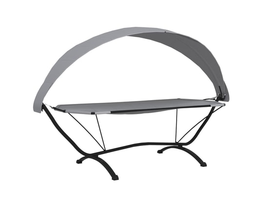 VIDAXL - Hamac avec support Hamac avec auvent gris acier et tissu oxford