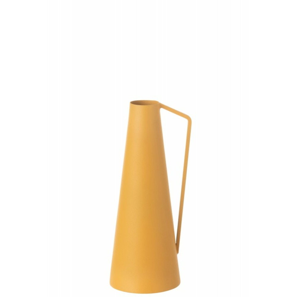 Vase haut en métal ocre 12x10x25cm