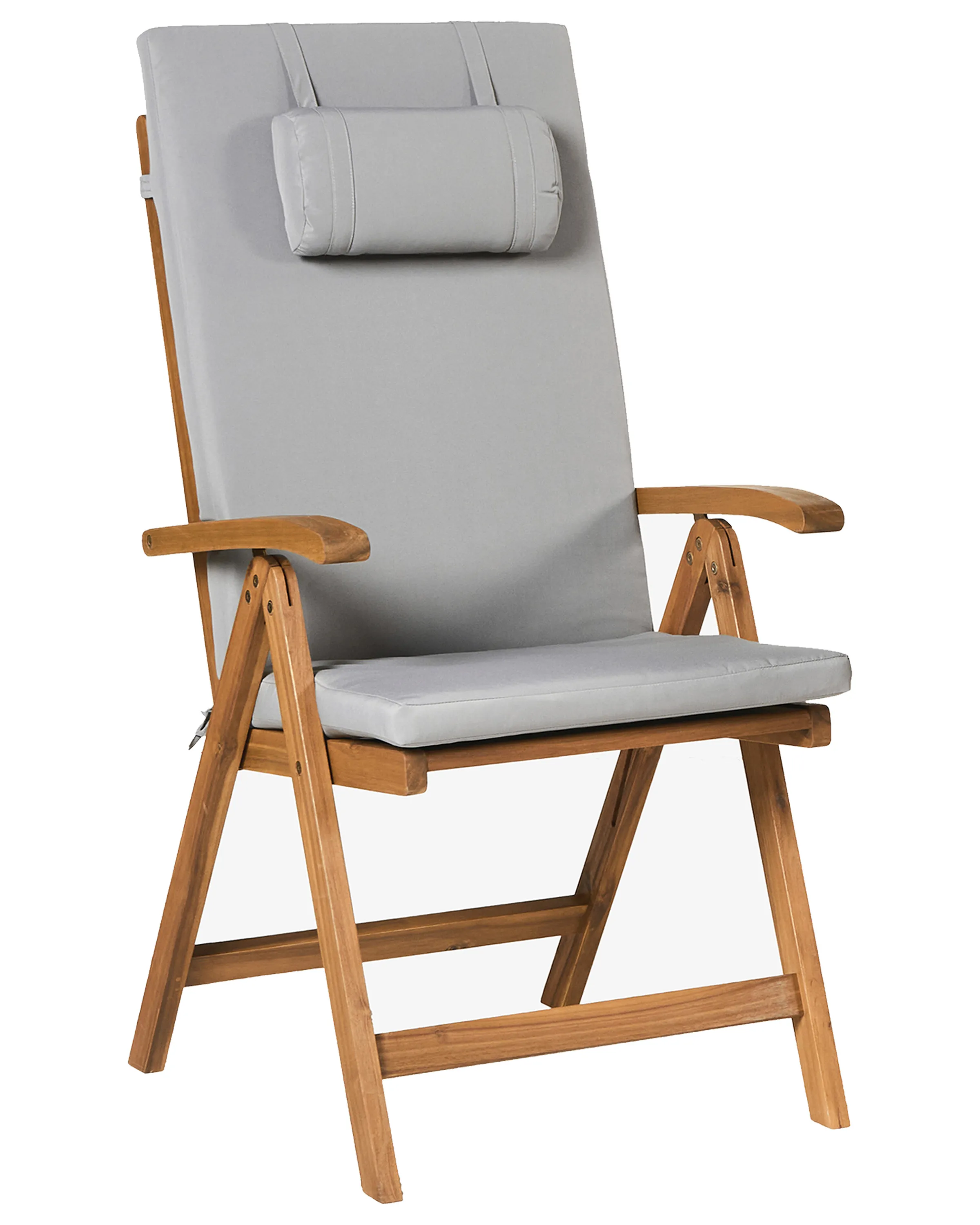 Set van 2 stoelen met zitkussen JAVA PREMIUM Acaciahout Lichtgrijs