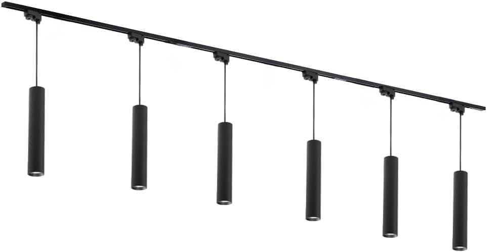 Qub Focus III 1-Phasen Led Schienensystem - 300cm - 6x GU10 Pendelleuchten - 3x 1m Schienen - I-Form - Deckenstrahler Schwarz - Erweiterbar & flexibel - LED-kompatibel - Modernes Design Spot lampe