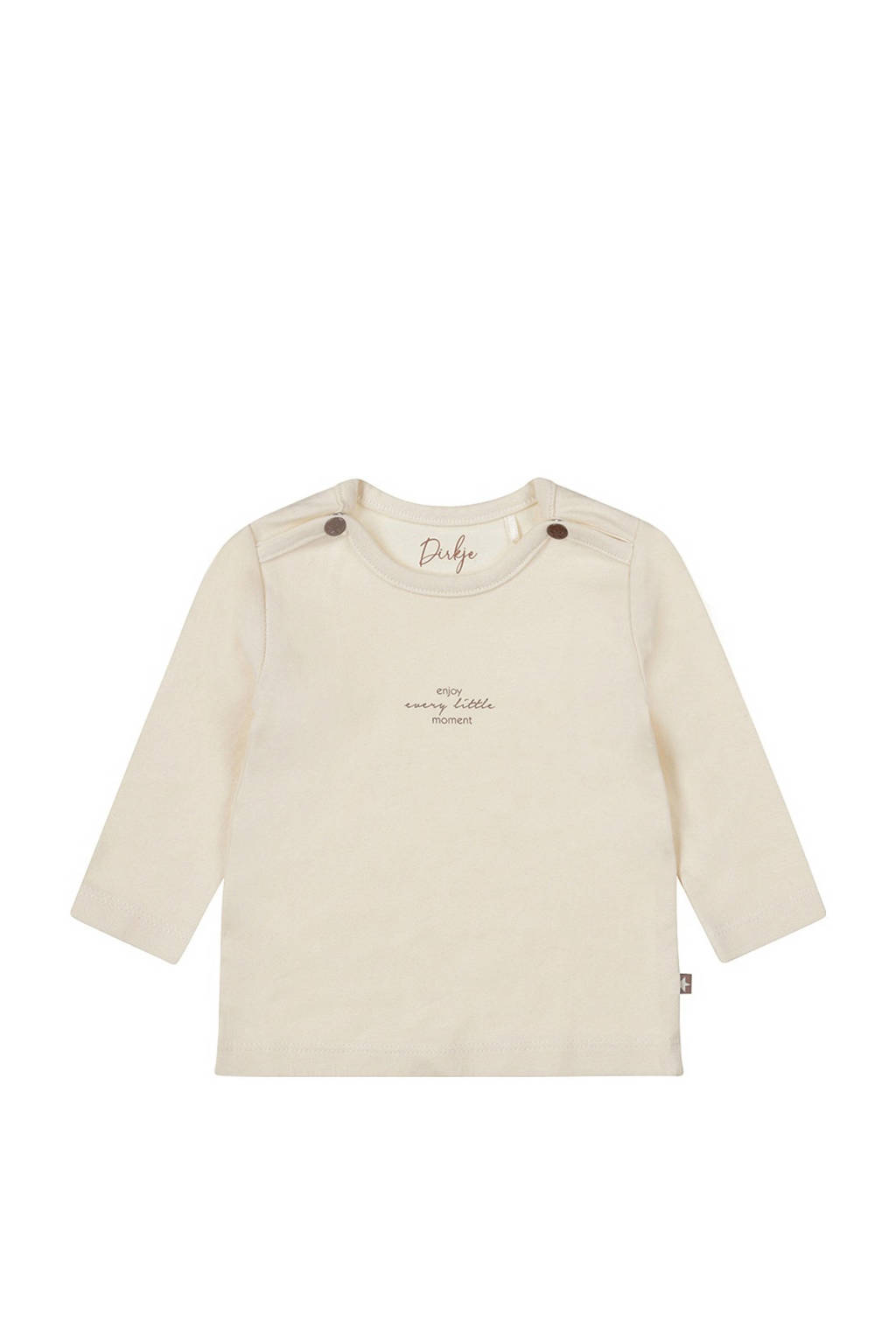 Dirkje baby longsleeve met tekst offwhite