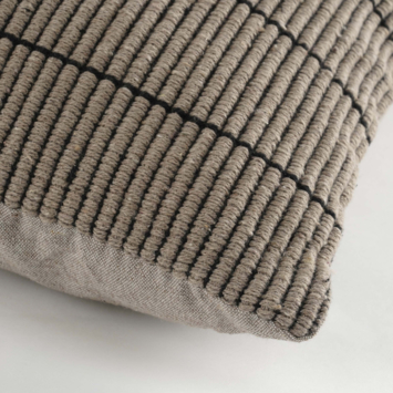 Kussen geribbeld taupe 55 x 35 cm