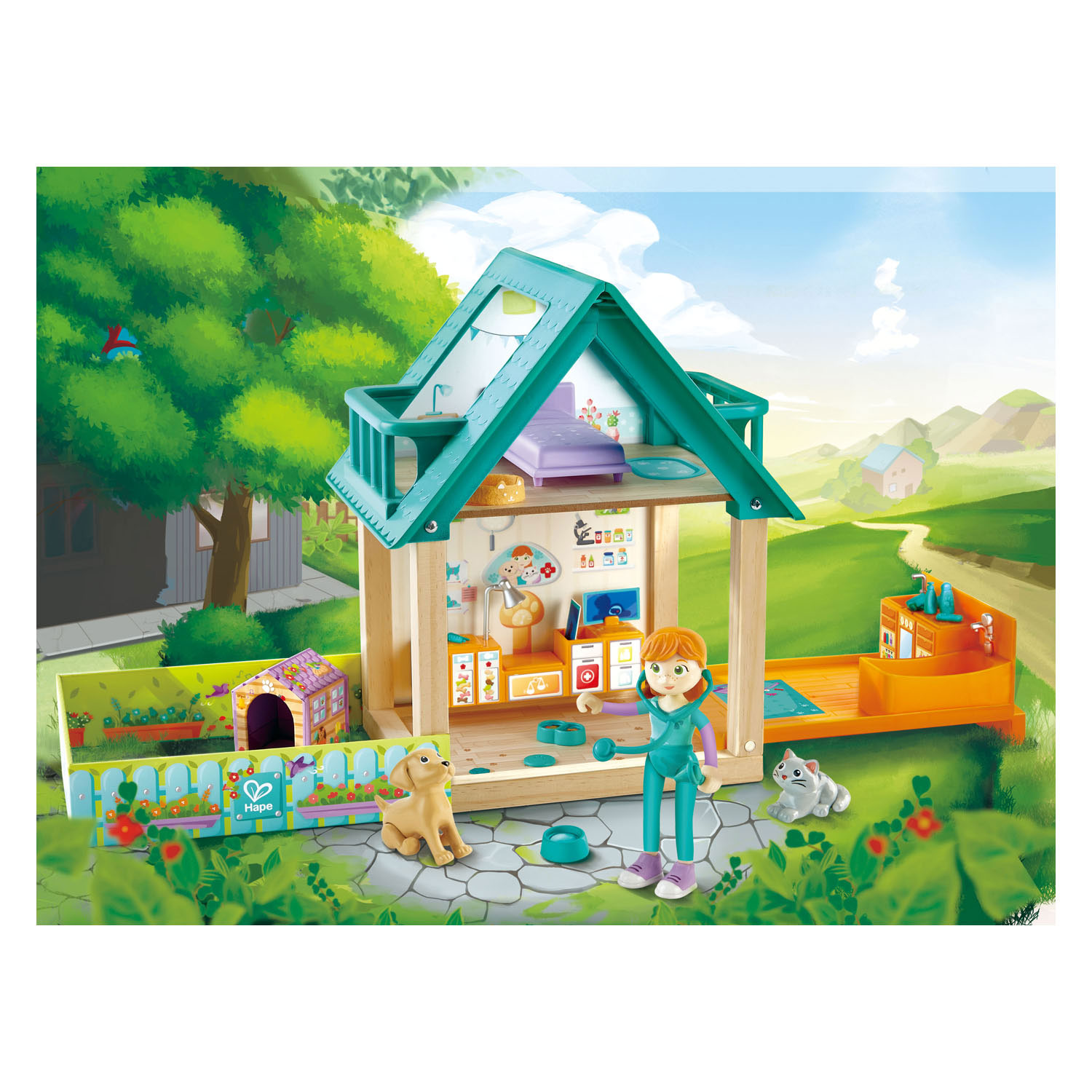 Hape Furry Vriend Dierenartspraktijk Speelset