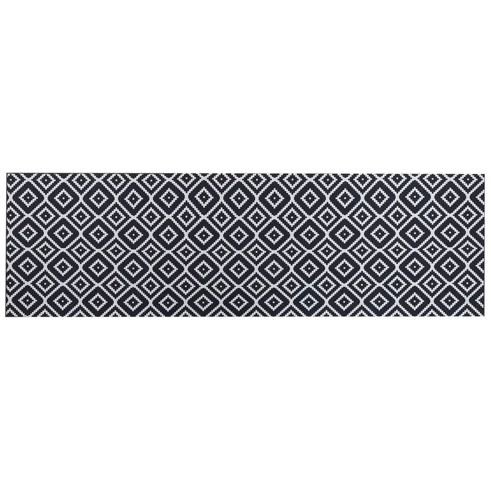 KARUNGAL - Loper - Zwart - 60 x 200 cm - Polyester