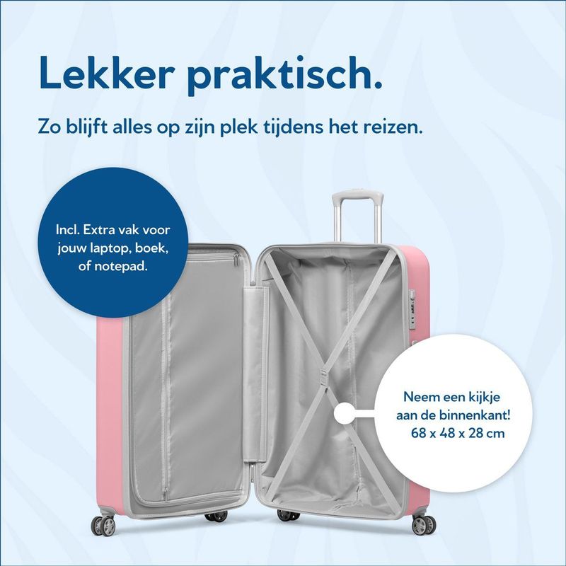 SUITSUIT - Kofferset - Roze - 2 Delig - Handbagage en Reiskoffer - Veilig Cijferslot