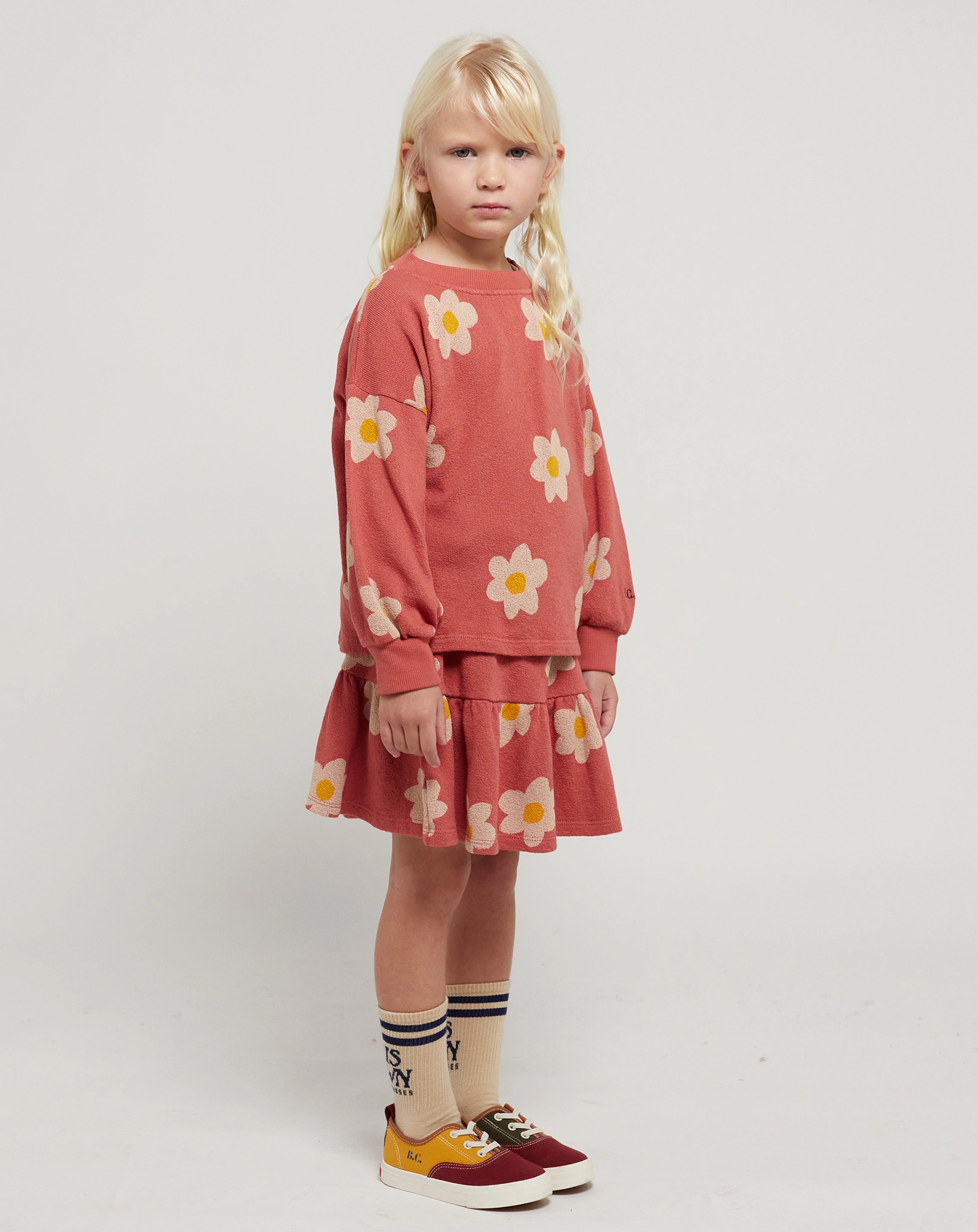 Sweatshirt BIG FLOWER ALL OVER in rosa