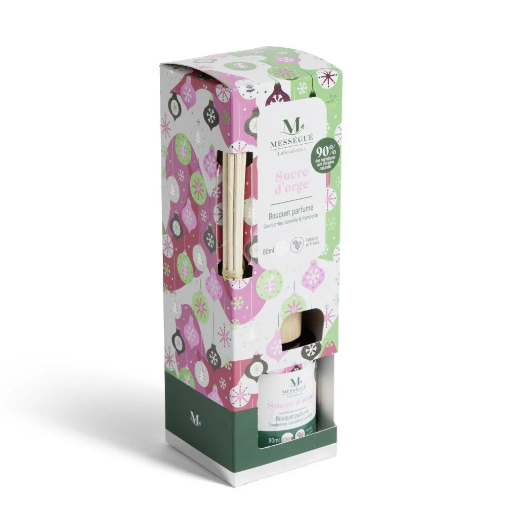 Diffuseur à bâtonnets 80ml Mességué bouquet parfumé sucre d'orge