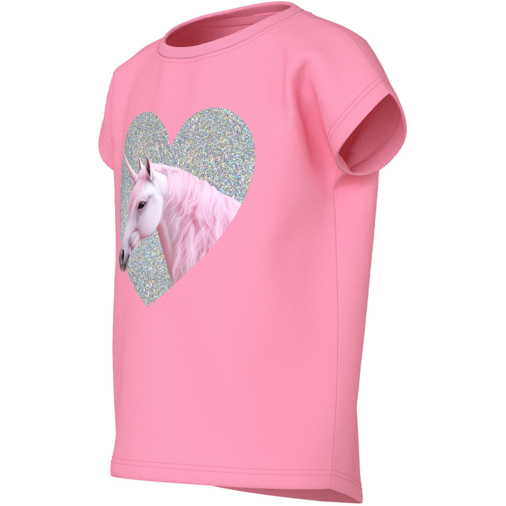 Køb Name It Pink Drink Glitter Unicorn Nmfvotia Capsl Top