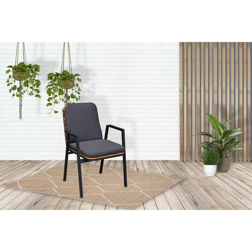 Sens-Line - Dexter Tuinstoel - Zwart - Acaciahout - Set van 4