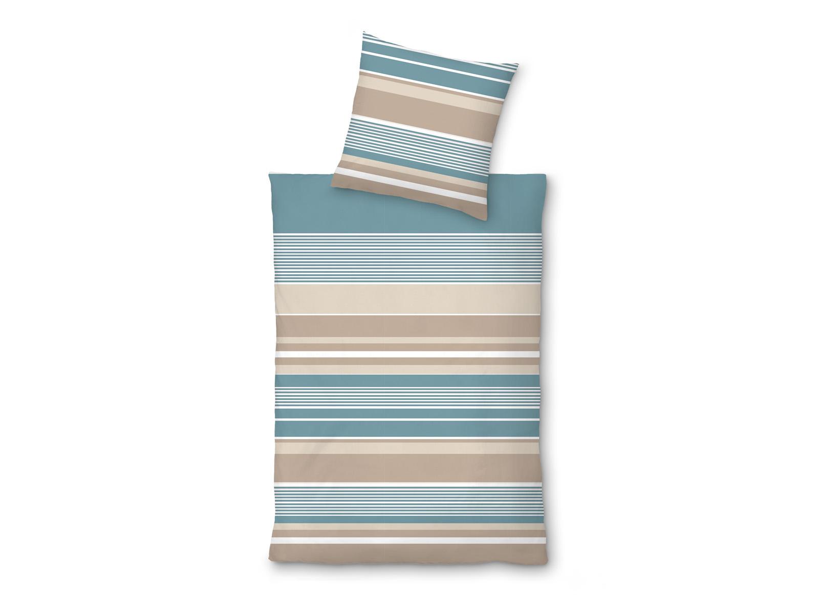 Inspiration Home Naturstreifen Satin Bettwäsche - 135x200cm