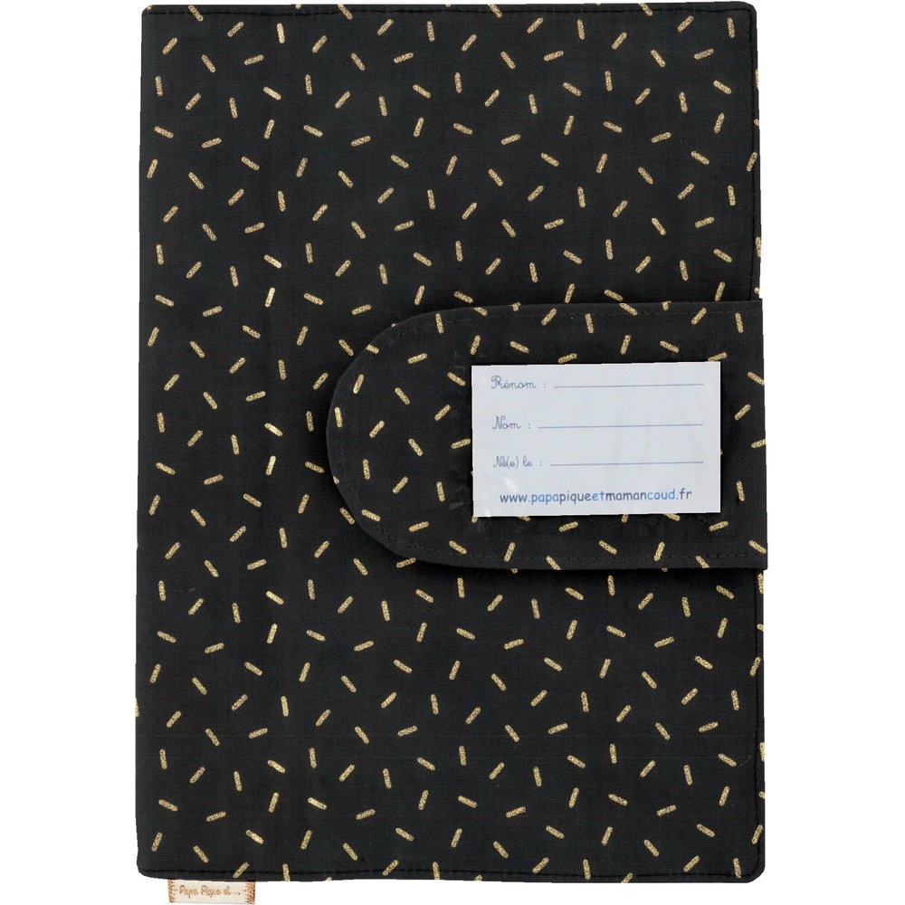 Protège Carnet De Santé Paille Dorée Noir