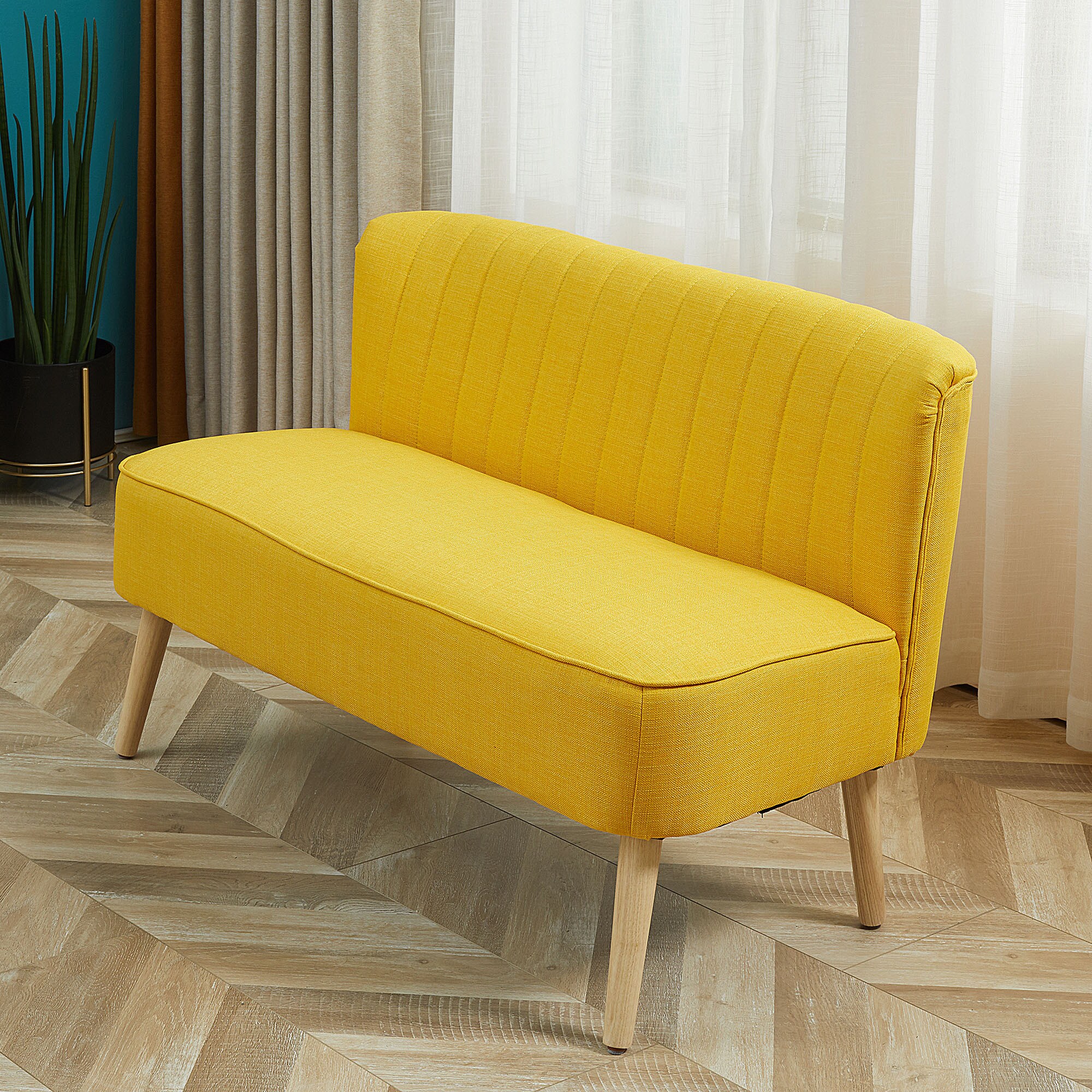 HOMCOM Sofa für 2 Personen 117cm x 56,5cm x 77cm