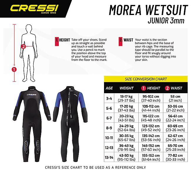 CRESSI SUB - COMBINAISON DE PLONGEE MOREA 3MM ENFANT