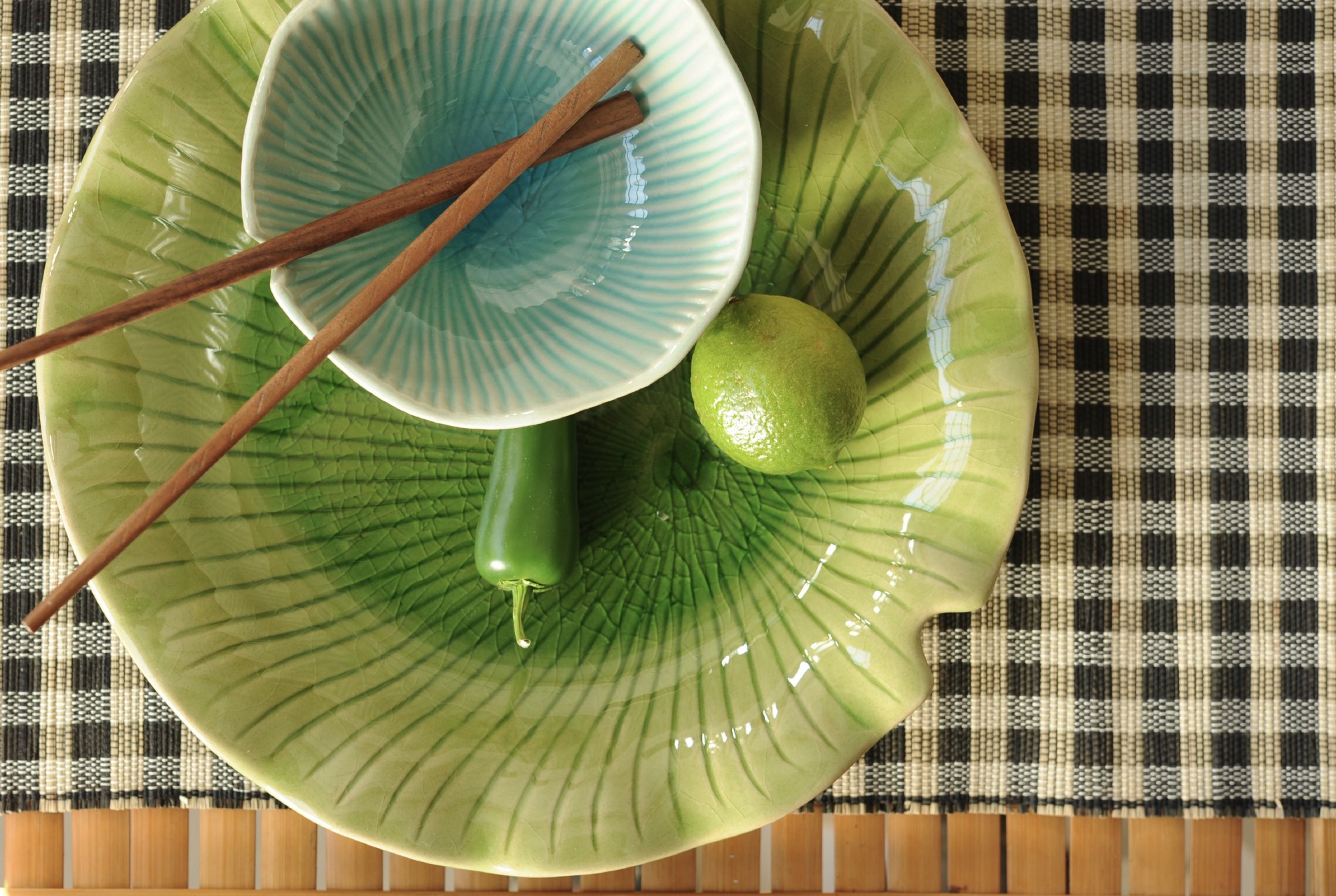 Schale 'Banana-Leaf', blau, Ø 15 cm, H 6,5 cm zu 5,80