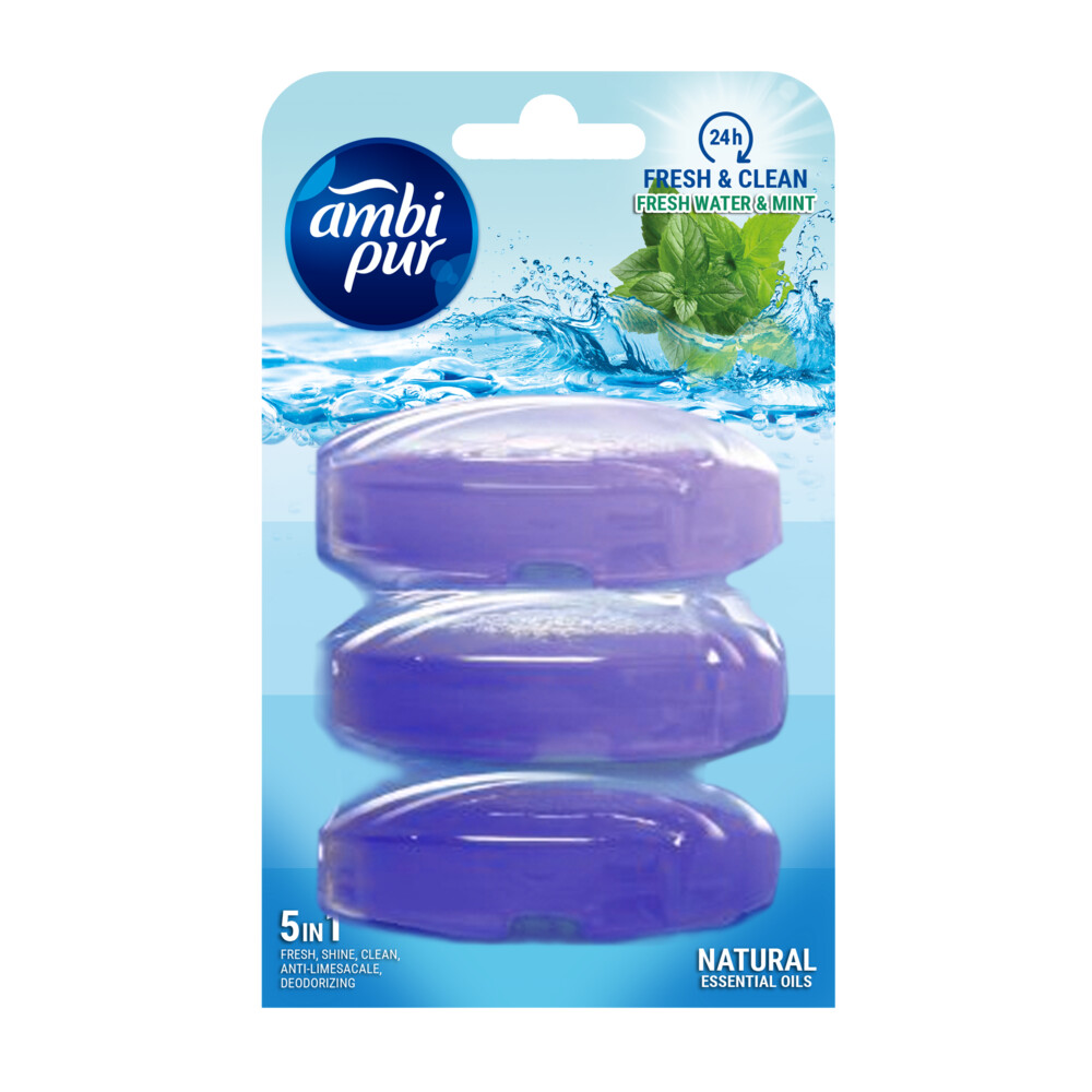 Ambi Pur Toiletblok Navulling Fris Water en Mint3 stuk
