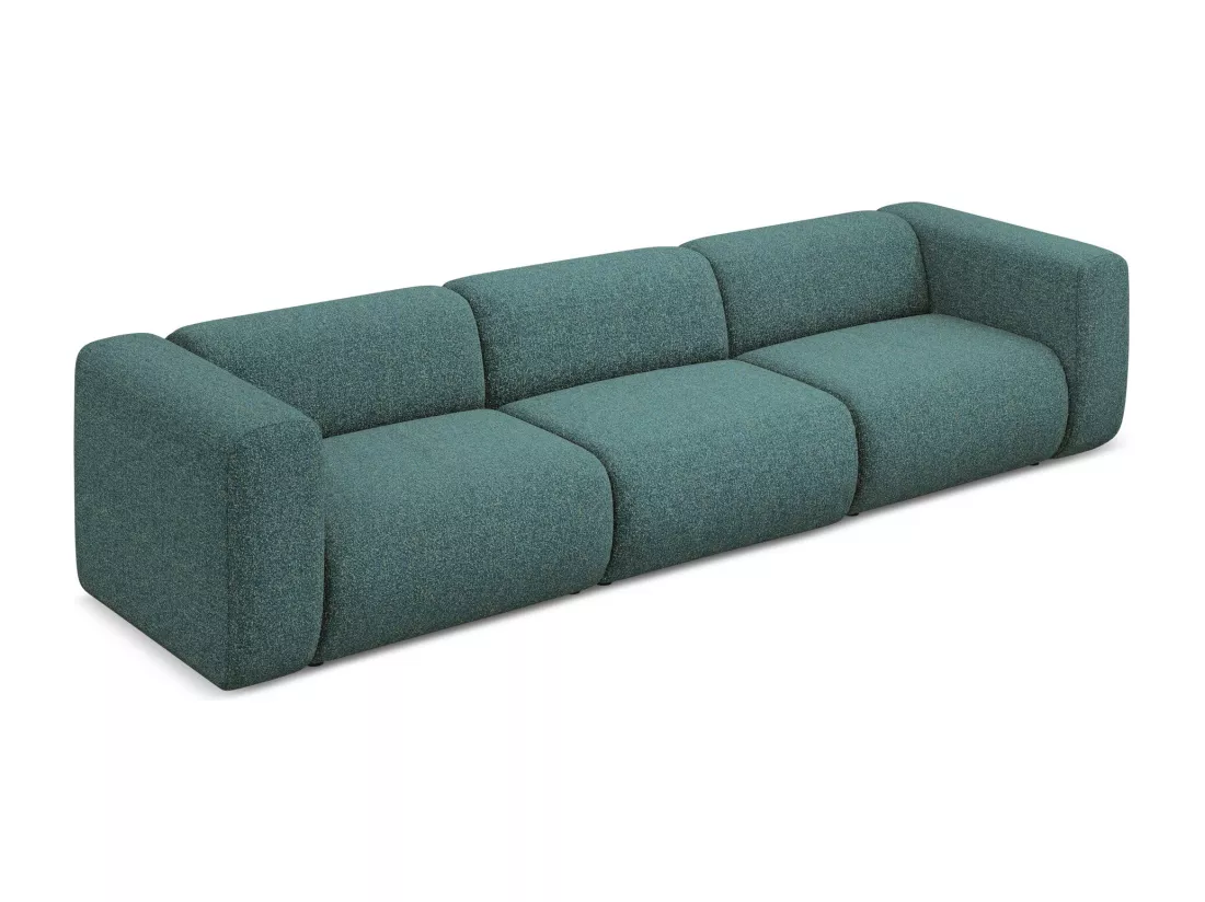 Canapé modulable 4 places en tissu texturé - marin - EKAHI