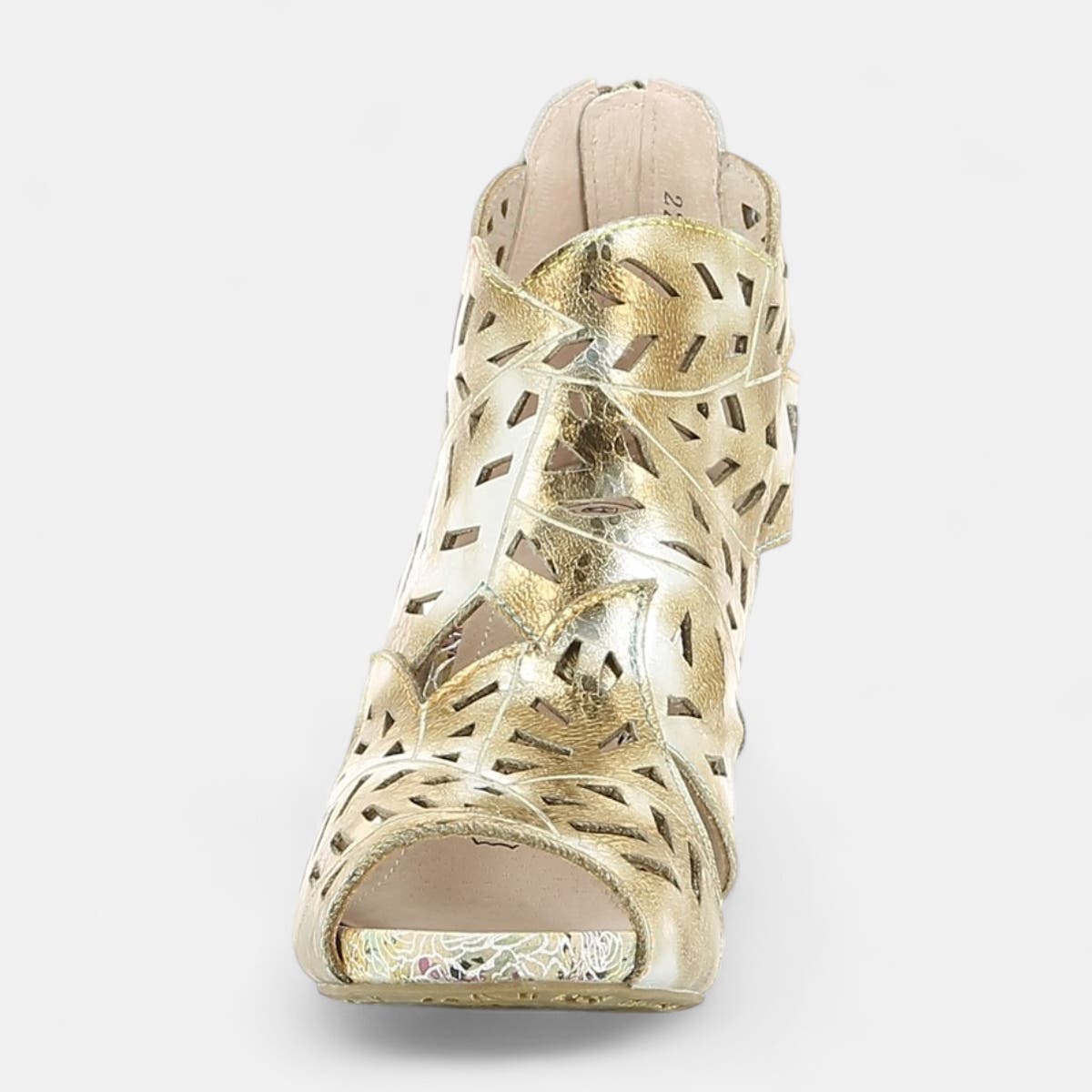 Nu-pieds à talon Femme en cuir bronze