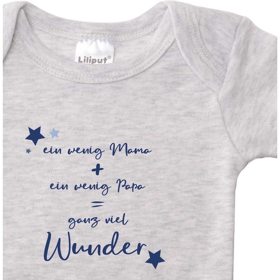 Liliput Baby-Body 2er-Pack Wunder grau-melange marine gestreift
