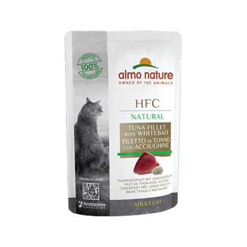Almo Nature HFC Natural Kattenvoer - Maaltijdzakje - Tonijn en Jonge Ansjovis