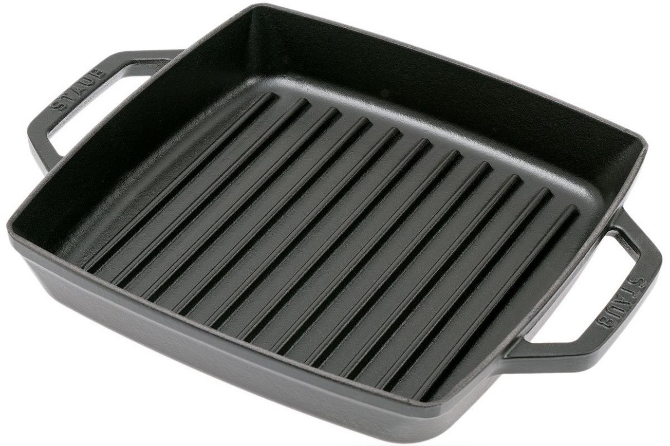 Staub grillpan 23cm vierkant, zwart
