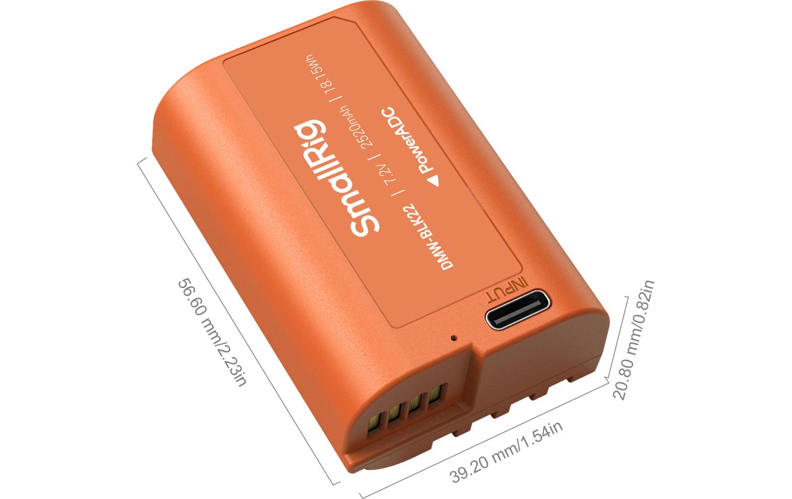 Digitalkamera-Akku DMW-BLK22 USB-C OrangeUSB-C aufladbarer Kamera-Akku