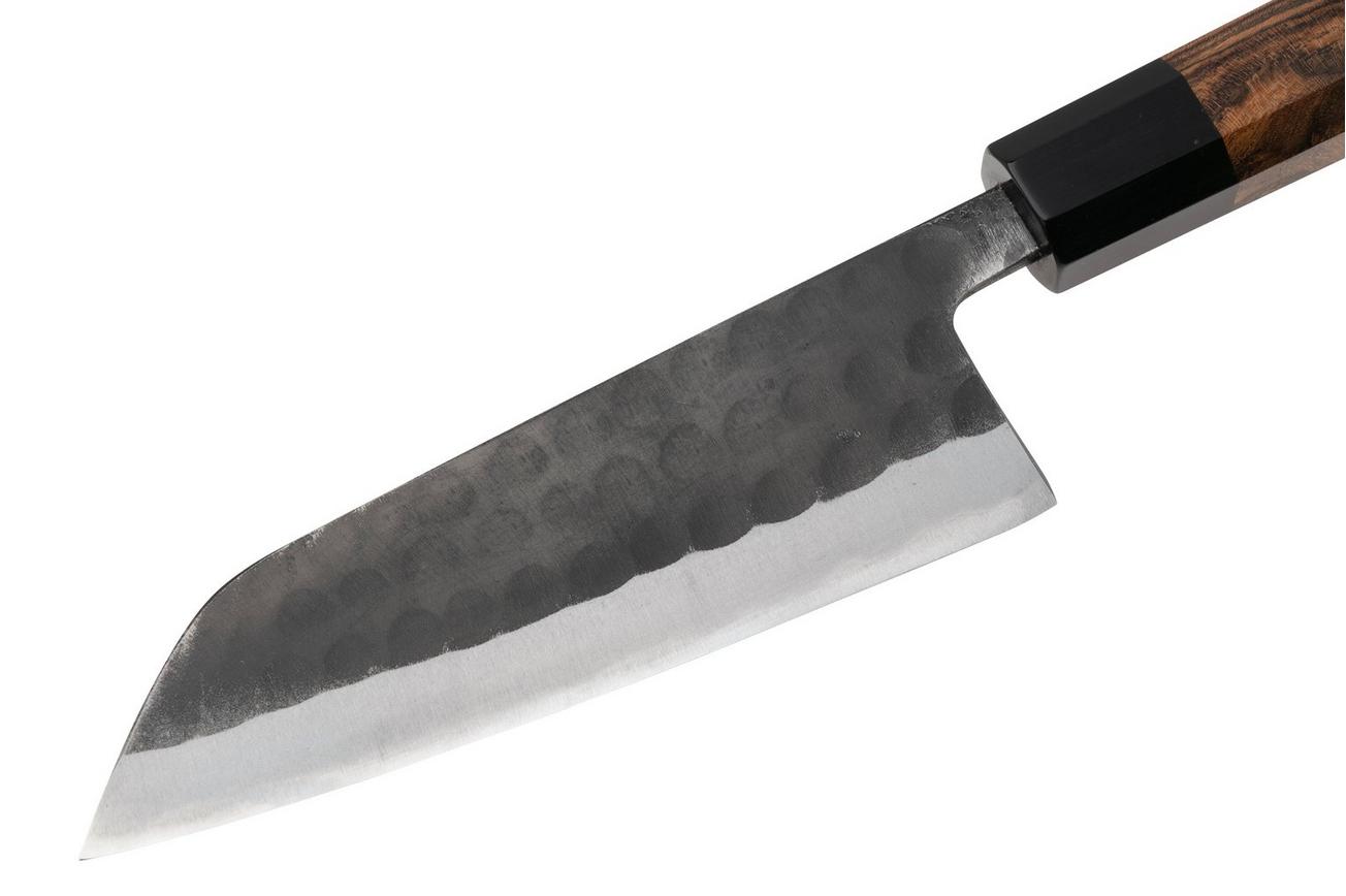 Munetoshi Black Hammer-Tone Small Santoku, klein santokumes 13.5 cm