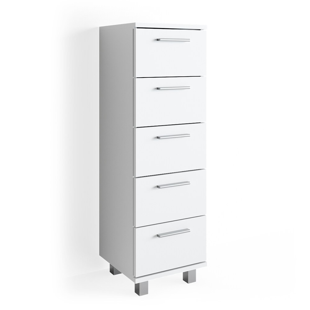 VICCO Badschrank ILIAS Weiß Midischrank Bad Schrank Badregal Badezimmer