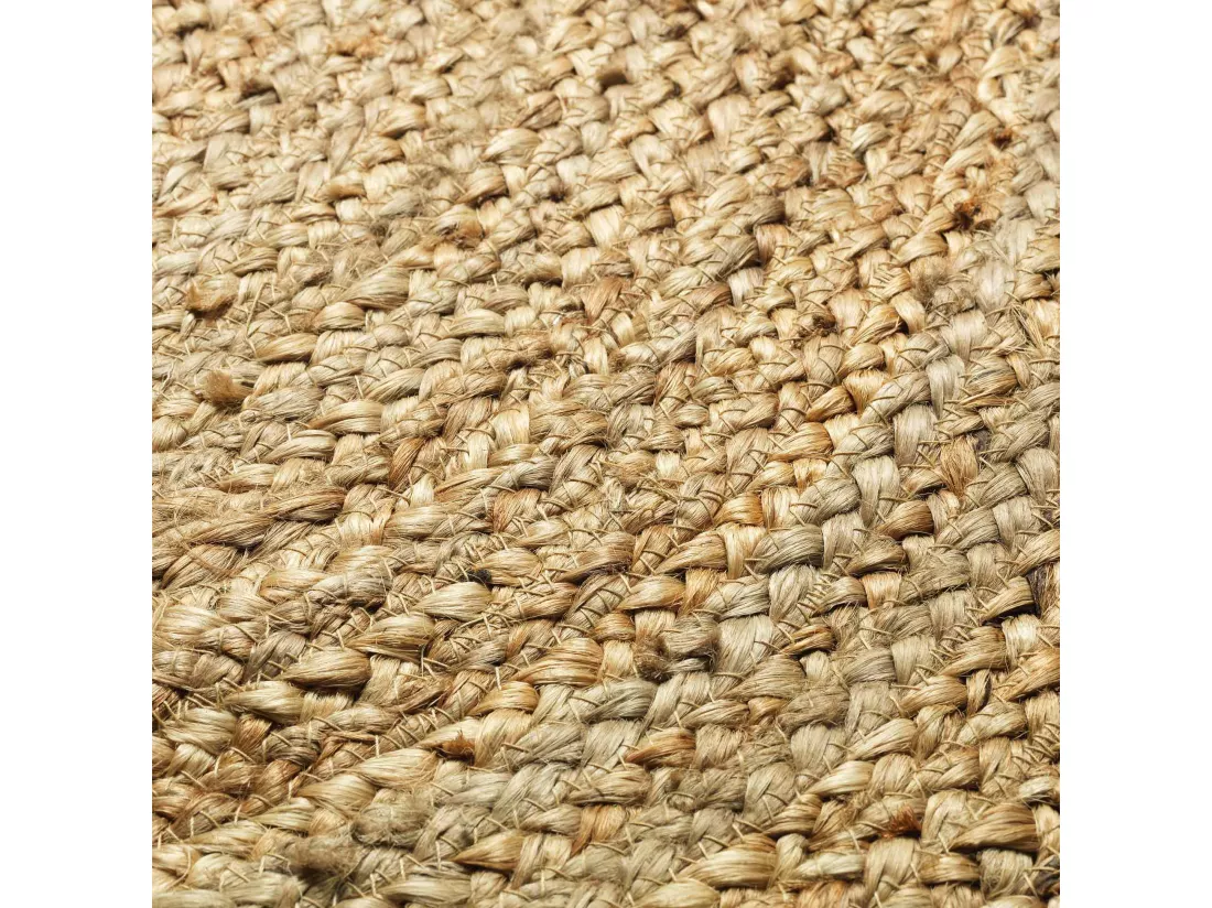 Tapis rond à pompons - D 120 cm - Shira Blanc