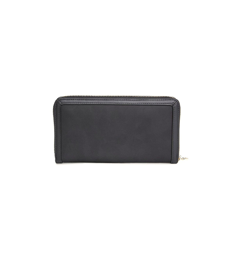 Carteira Tommy Hilfiger Essential Large Monogram TH Preta