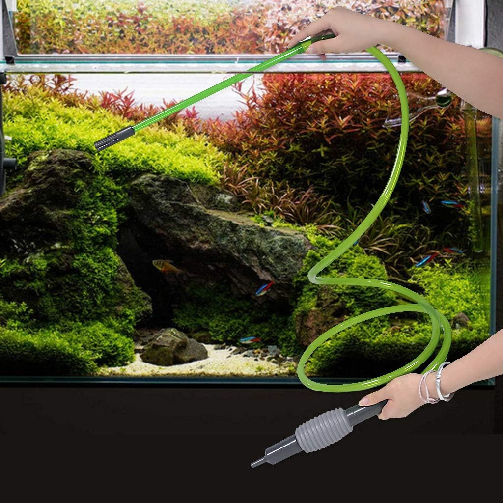 (1.84m) Manuelle Aquarium Wasserpumpe Fisch Tank Reiniger Kiesfilter Wassewechsel Umfüllpumpe - Grün