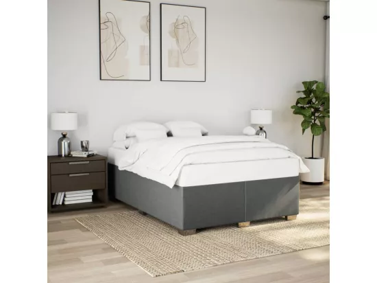 Sommier à lattes de lit avec matelas Gris foncé 160x200cm Tissu