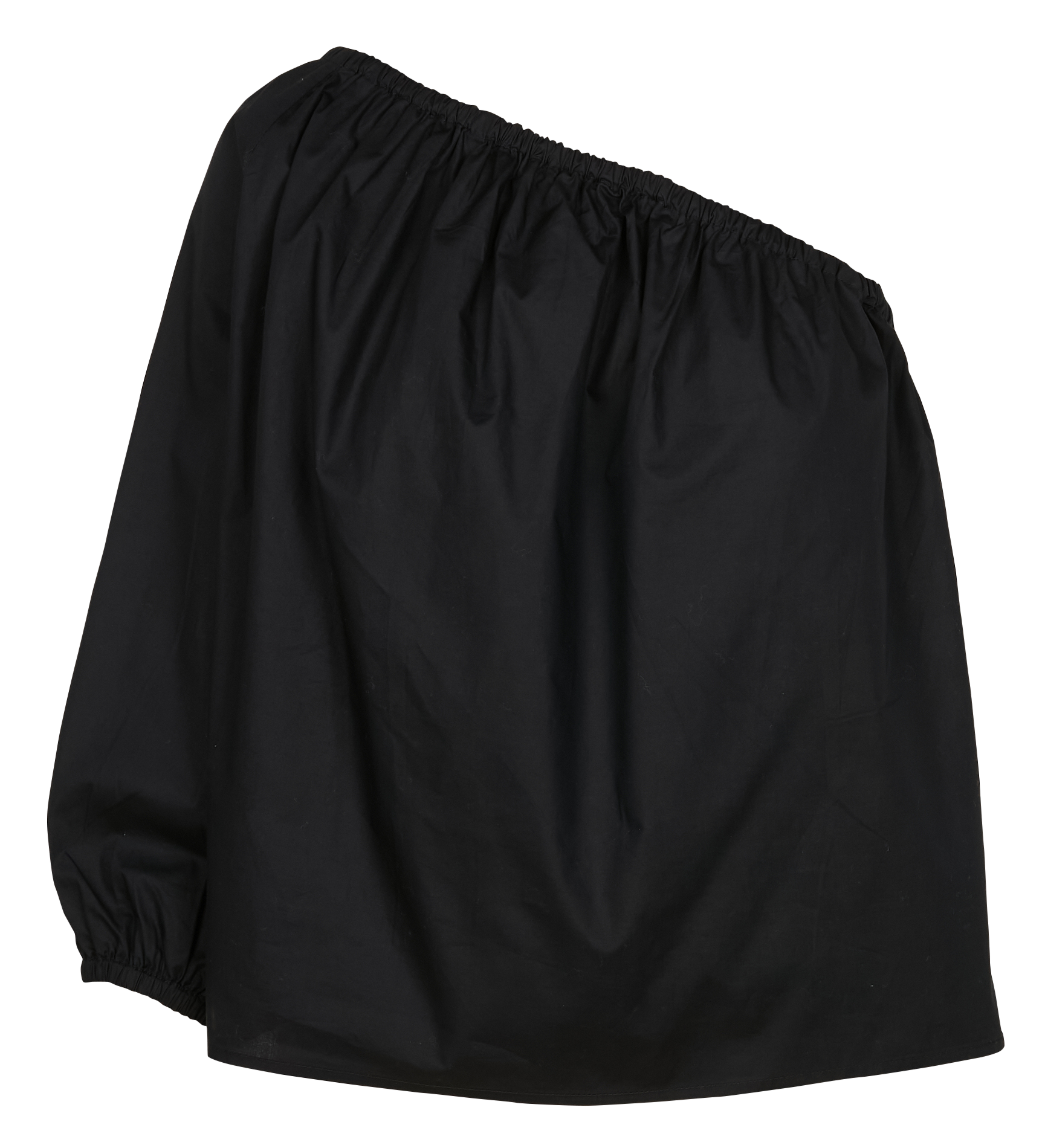 CHOULDER - Top asymétrique à une manche en coton | Noir