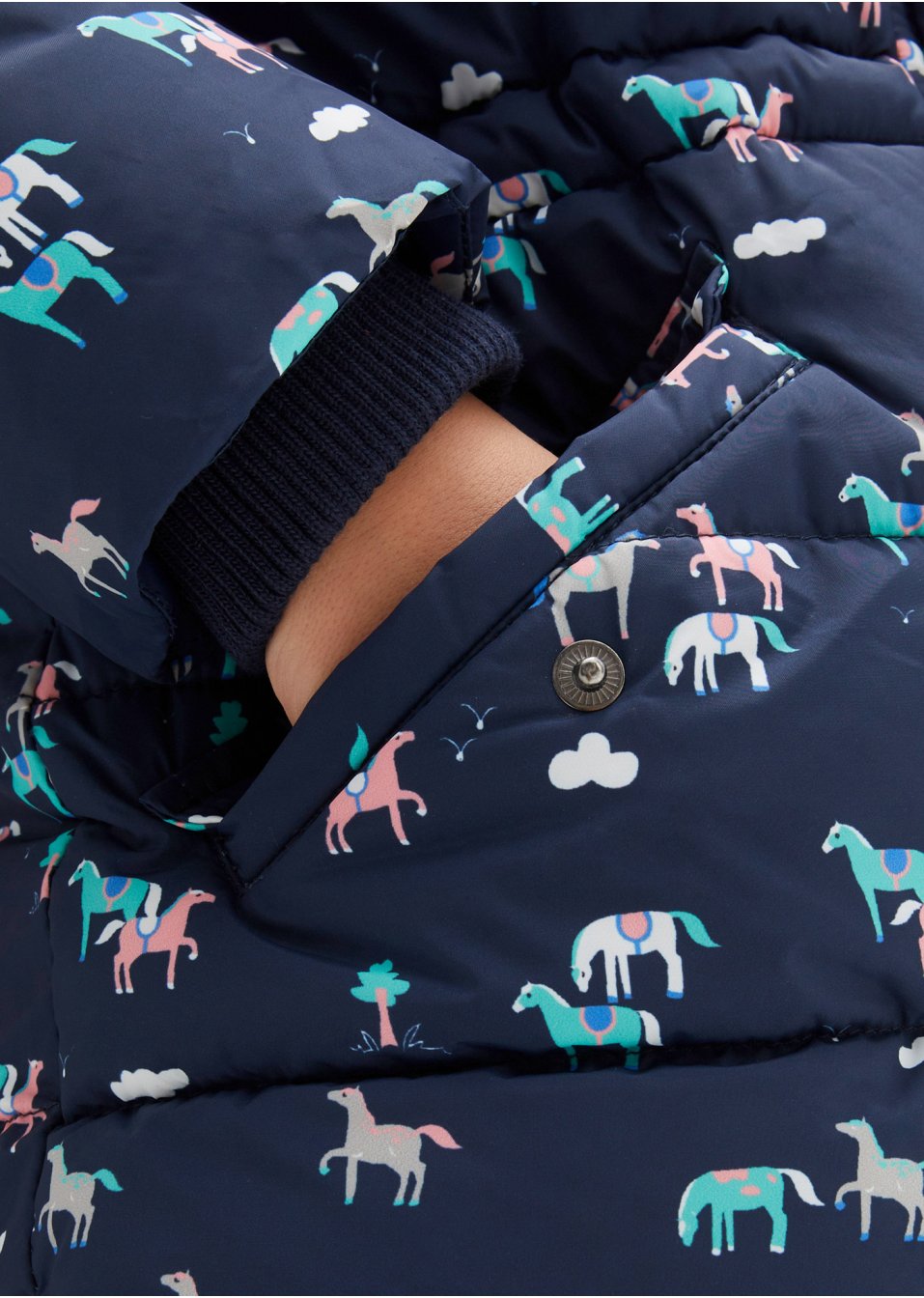 Veste hiver fille avec chevaux, étanche et coupe-vent